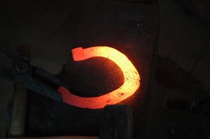 bend the metal in forging process