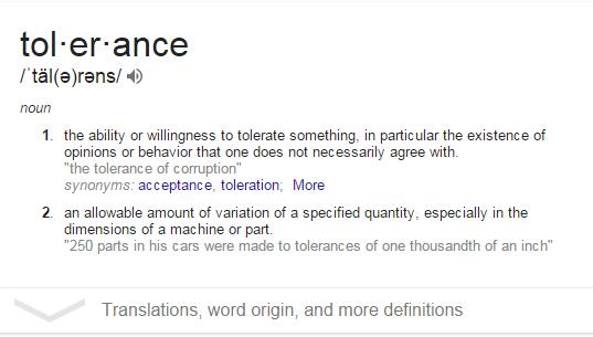 tolerance meading